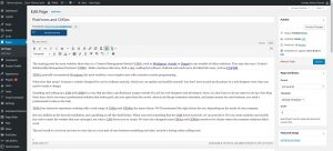 This page being edited in WordPress.